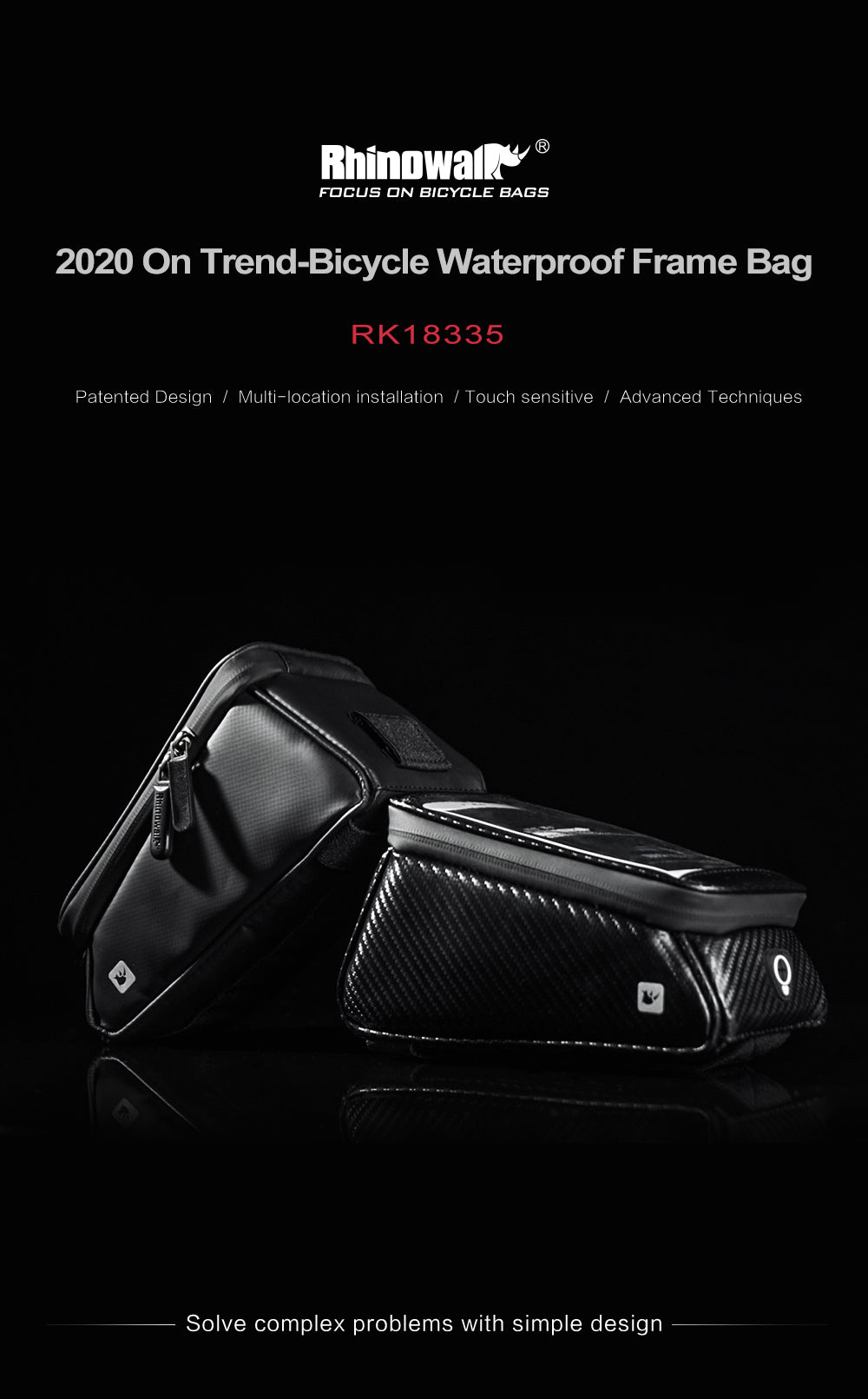 Delta Top Tube Phone Bag - Black/Silver