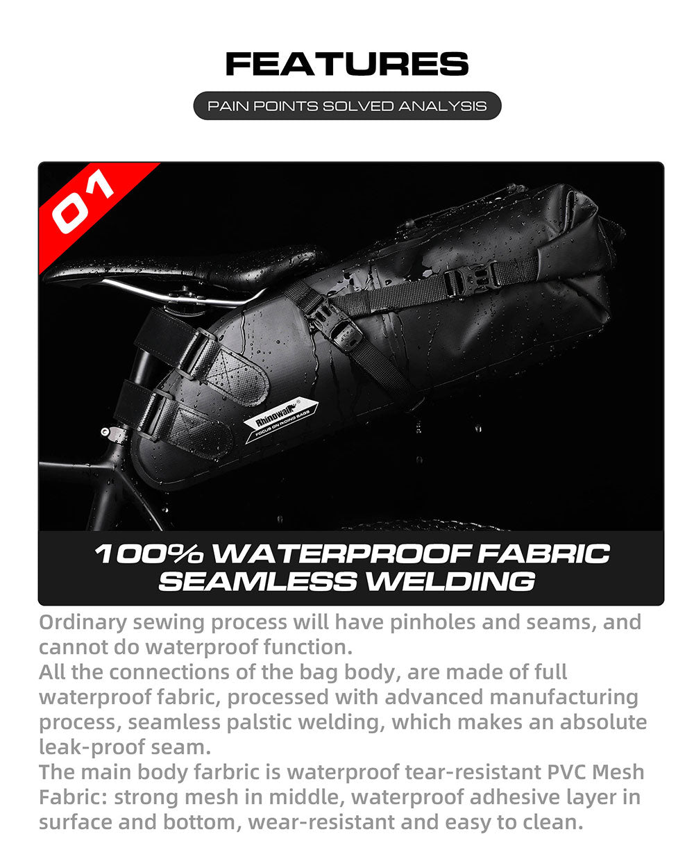 5/10/13L Waterproof Bicycle Bikepacking – Rhinowalk Official Store