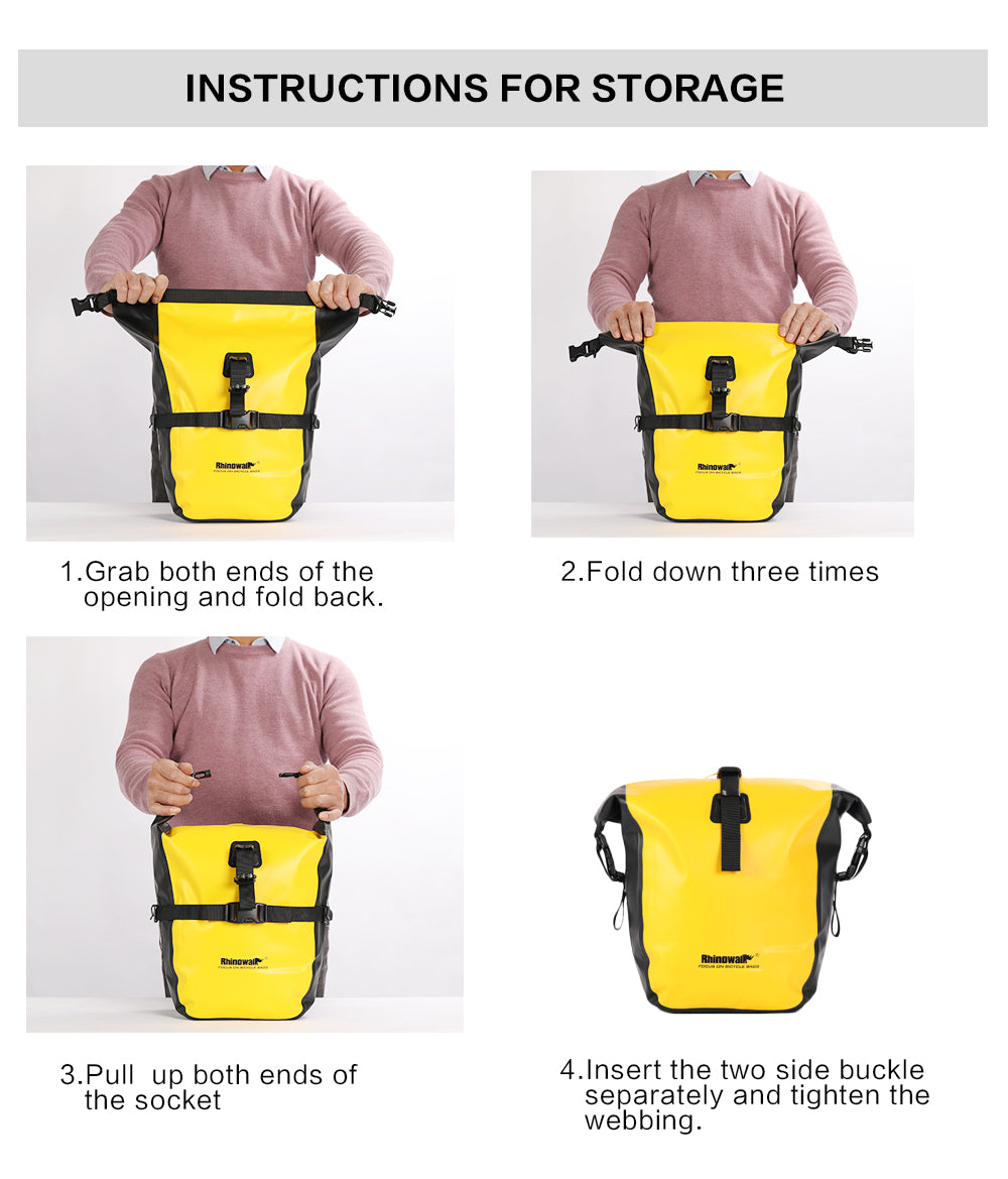 20 Liter Waterproof Bike Pannier Bag – Rhinowalk Official Store