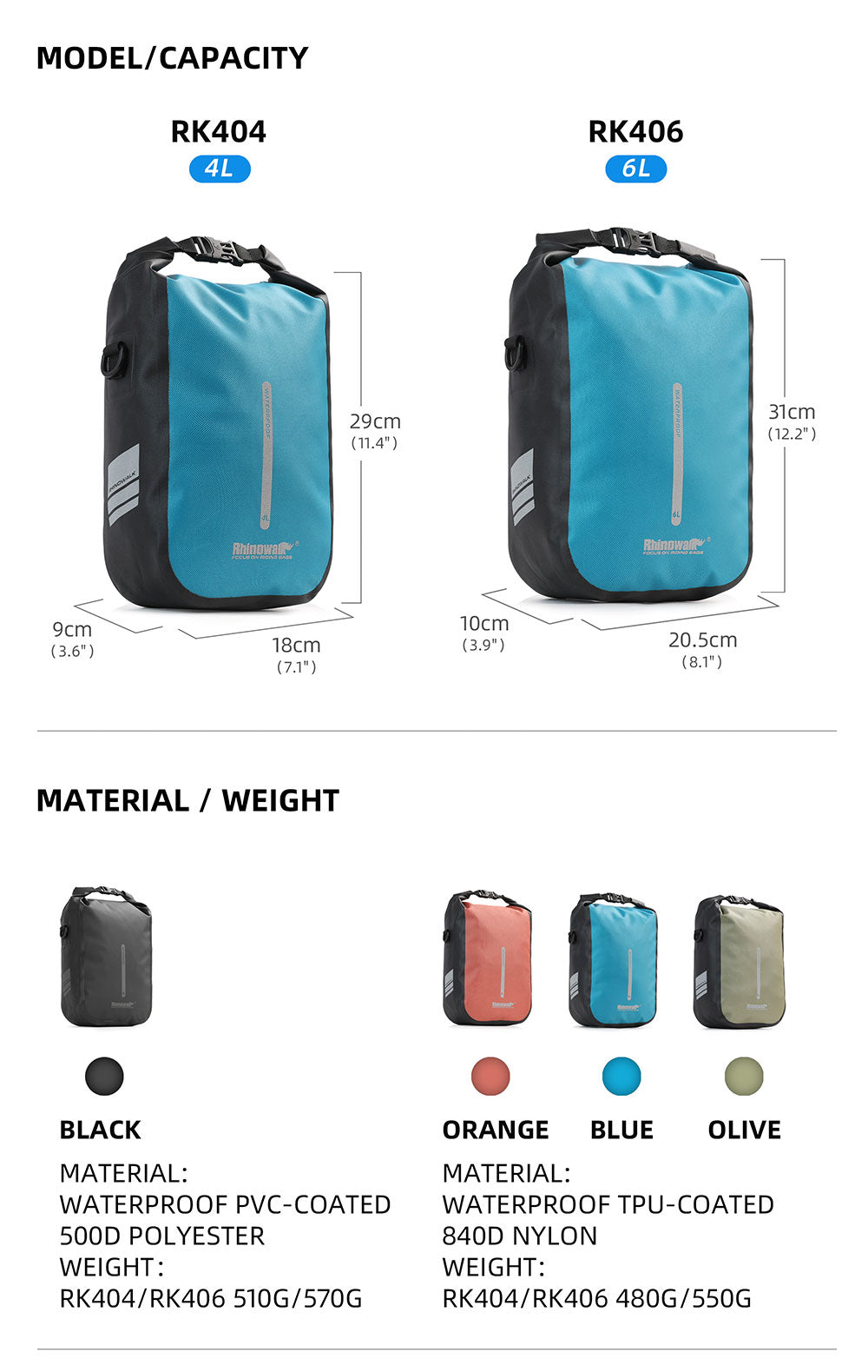 Waterproof Fork Bag – Rhinowalk Official Store