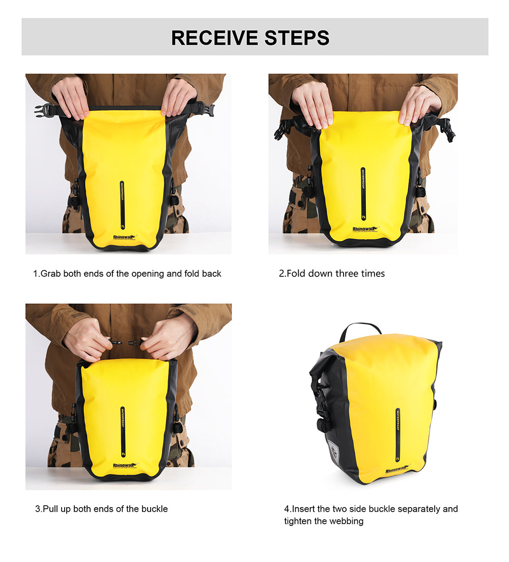 7 Liter Waterproof Pannier Rear Rack Bag – Rhinowalk Official Store