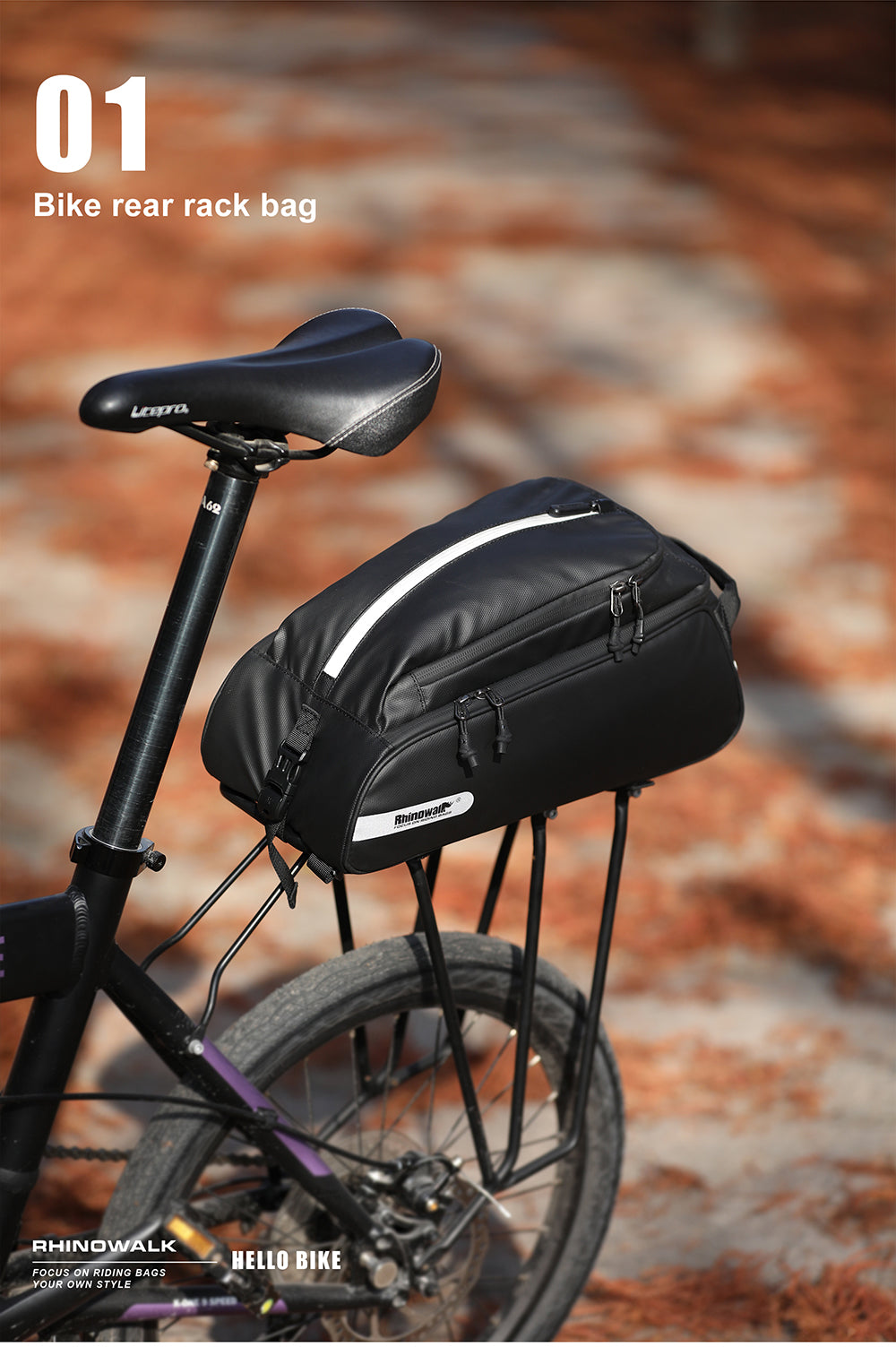 RHINOWALK MTB Bike Rear Seat Trunk Bag Bicycle Pannier Bag