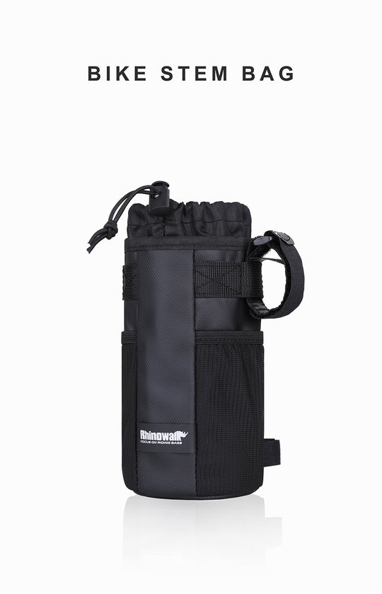 Tourbon Canvas And Leather Bicycle Pouch Bike Cup Holder For Water, Coffee, Wine, Cell Phone Holder