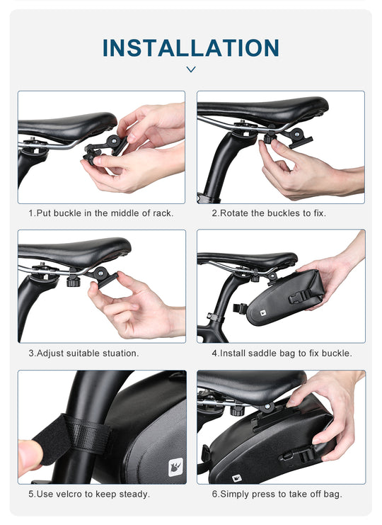 Waterproof 1.2 Liter Bike Saddle Bag with Mounting Rhinowalk Official Store