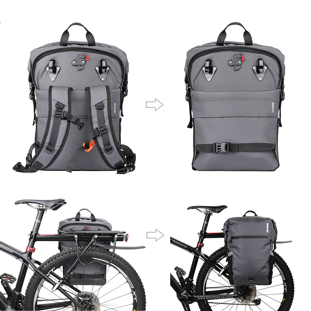 Rhinowalk Bike Pannier Bag 24L Waterproof Bicycle Bag Motor Pannier Ba –  Wautton Outdoor Gear