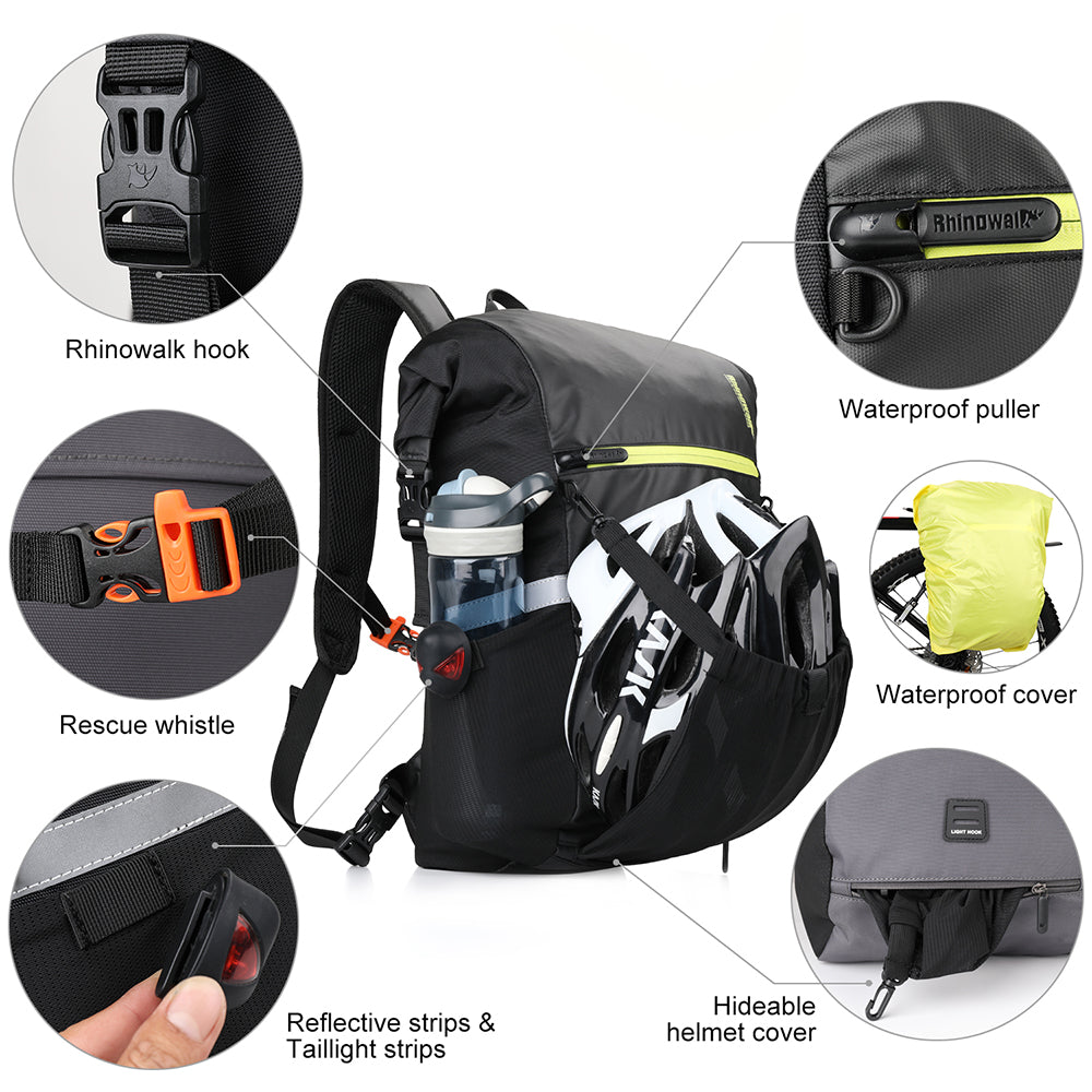 24L Bike Pannier Bag Backpack – Rhinowalk Official Store