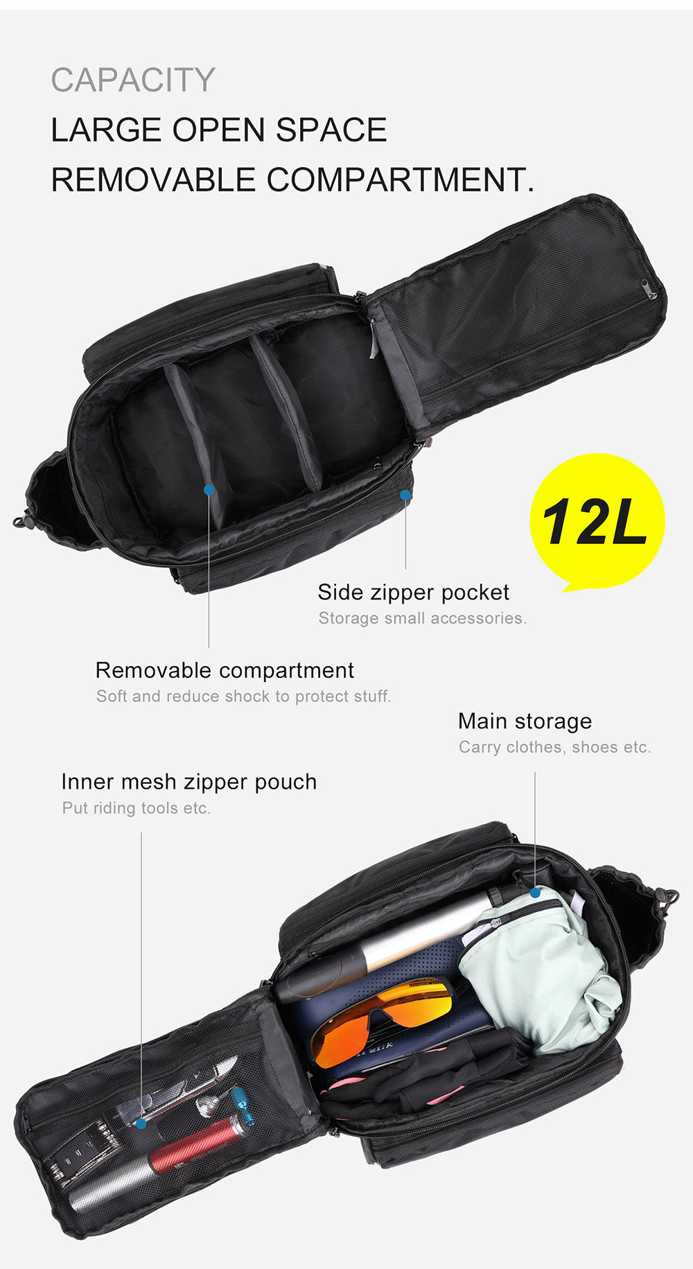 12 Liter Rear Rack Cargo Trunk Storage Bag – Rhinowalk Official Store