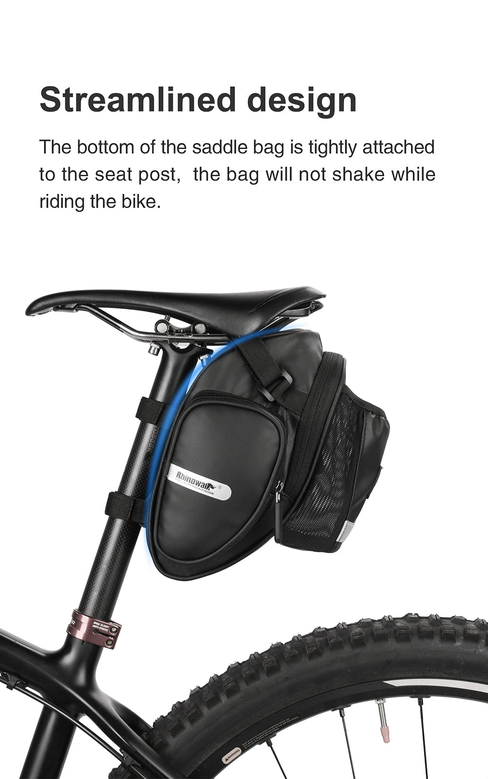 RHINOWALK Bike Saddle Bag Full Waterproof Road Mountain Bike Rear Seat Bag