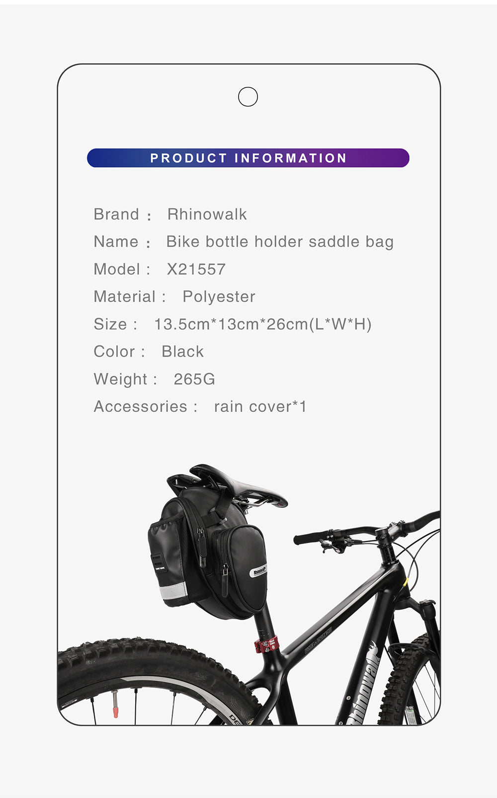 Water Resistant Bike Saddle Bag – Rhinowalk Official Store