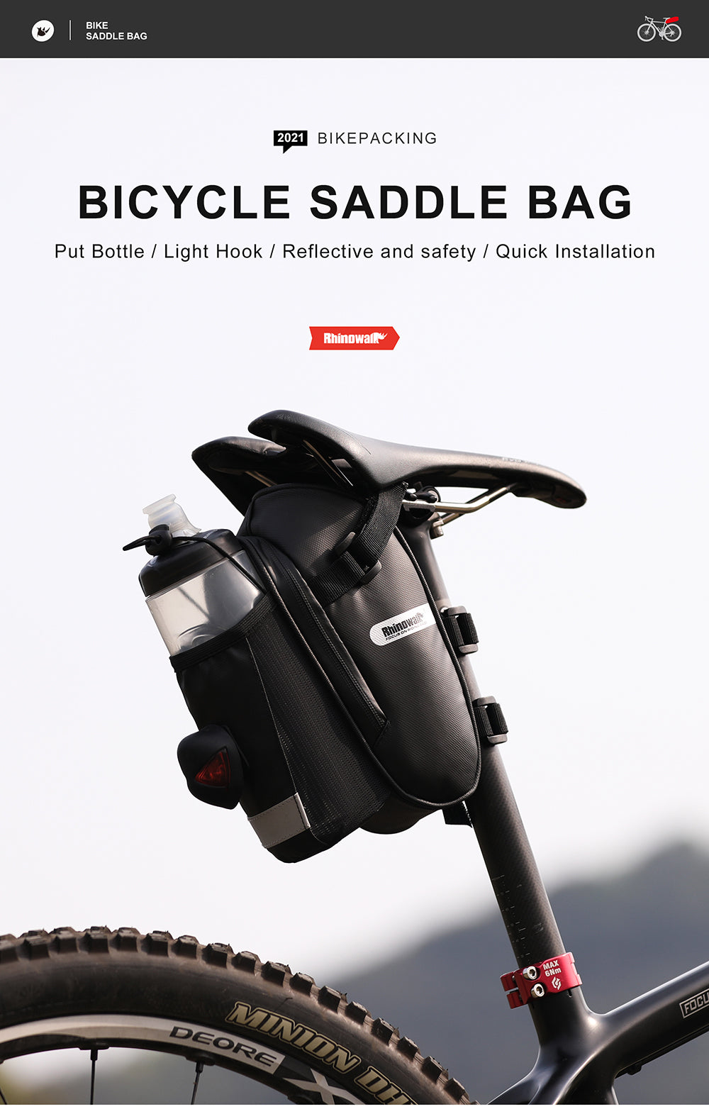 Bicycle Saddle Bag with Drink Holder – Rhinowalk Official Store