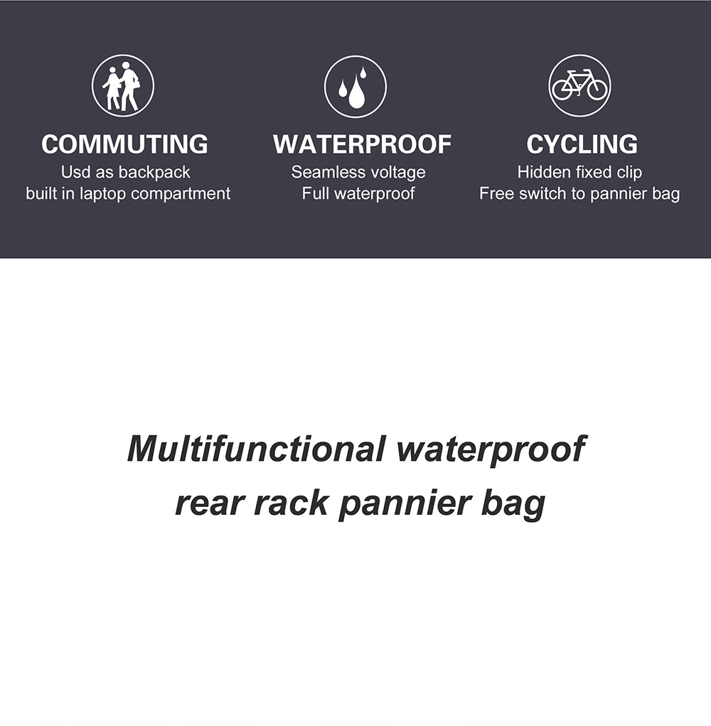 27 Liter Bike Waterproof Panniers Backpack